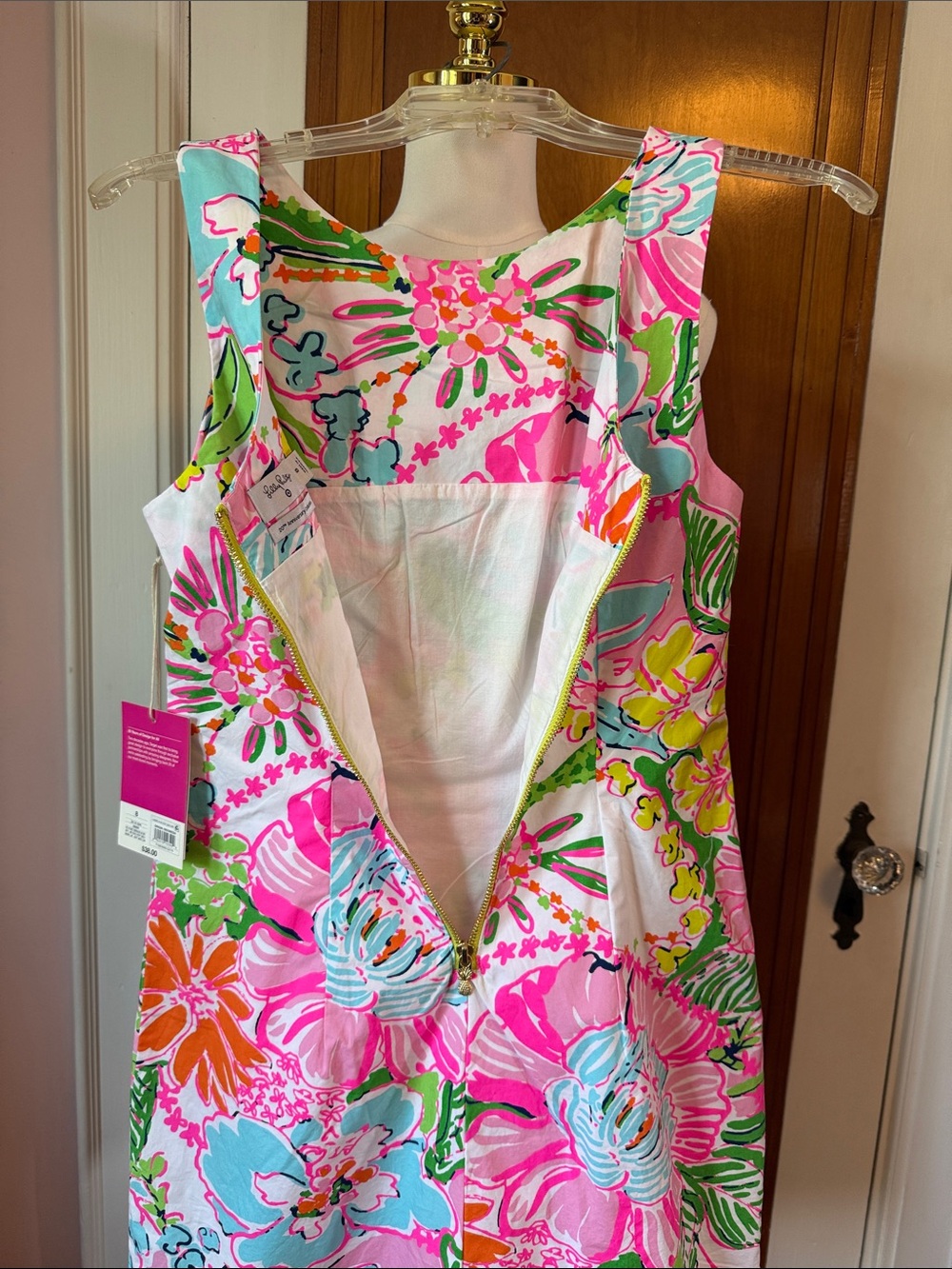 Lilly Pulitzer Floral Sundress — Pink, Aqua & Lime - Picture 5 of 6